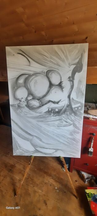 Szkic „Krzyk latarni” 80x120 cm