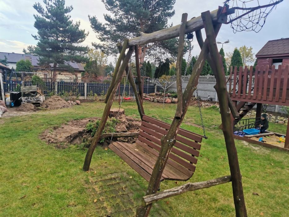 Huśtawka dębowa dla 3 osób