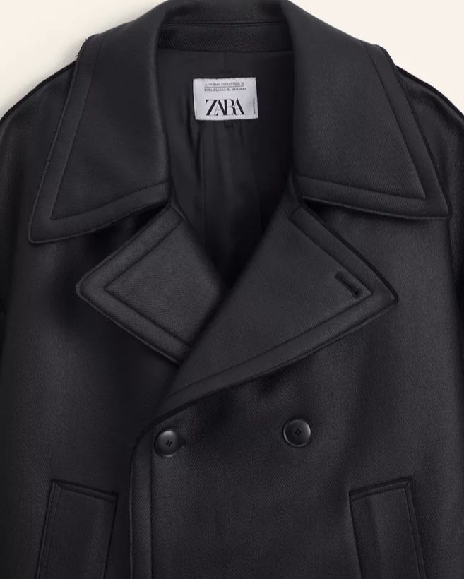 Zara Man wool limited edition relaxed luźny płaszcz S-M