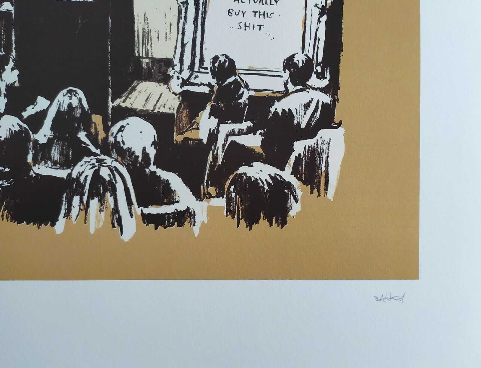 Banksy reprodukcja grafika "Morons" certyfikat