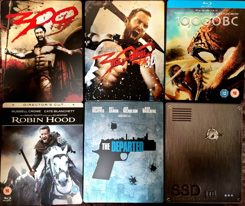Фильмы в Steelbook Blu Ray (300 Спартанцев, Робин Гуд и др)