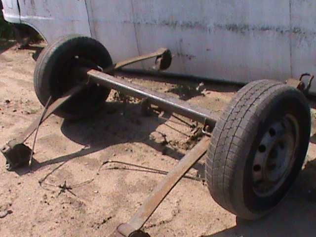 Oś przyczepki samochodowej + koła