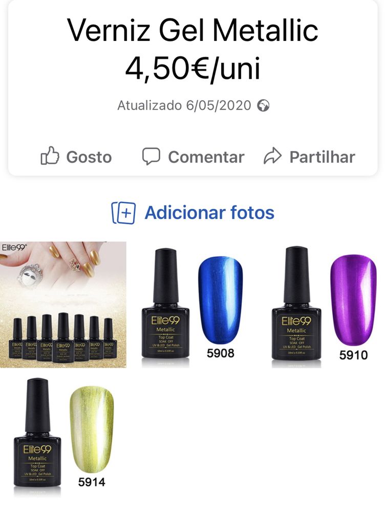 Verniz Gel promoção (Térmicos, Glitter, Metálicos, Color)