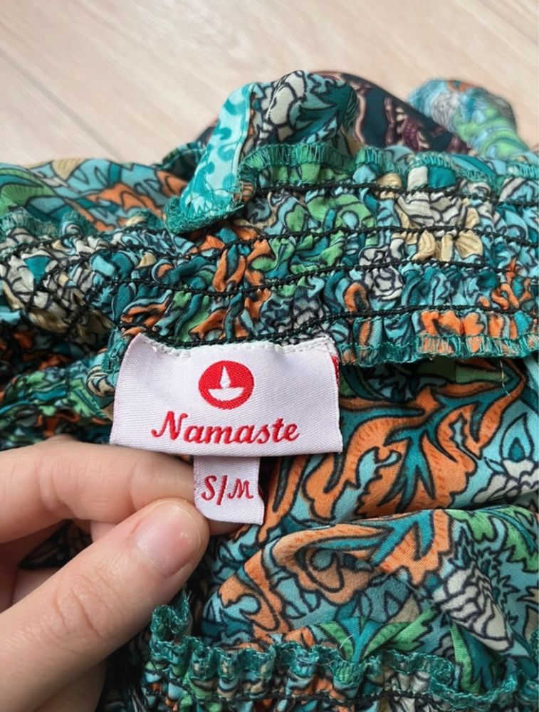 Sukienka wzorzysta turkusowa Namaste hippie boho na lato Wrocław