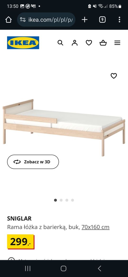 Łóżko dla dzieci ikea sniglar