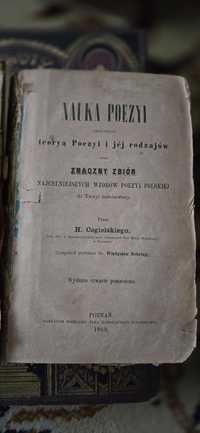 Książka  1869 autor H.Cegielski " Nauka poezyj"