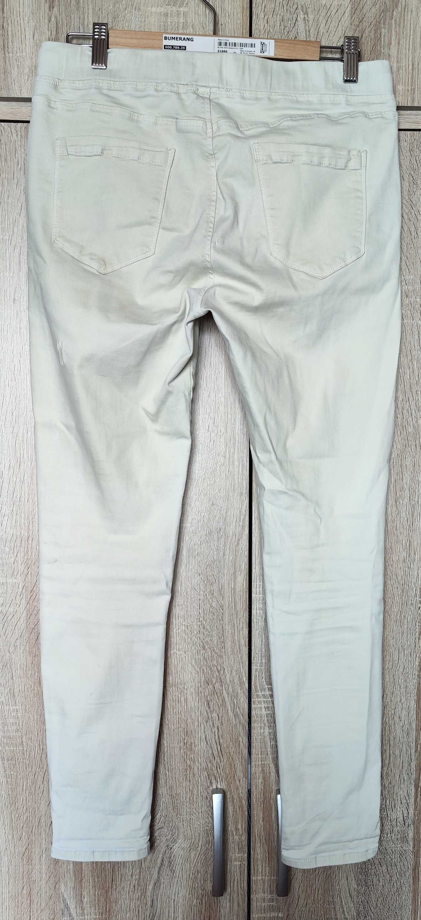 Unisono Jeans kremowe spodnie a'la dresowe / jeansowe L/40
