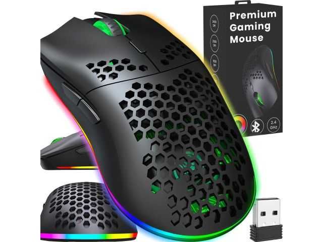 Mysz Gamingowa Bezprzewodowa Myszka Komputerowa Ergonomiczna 2400DPI