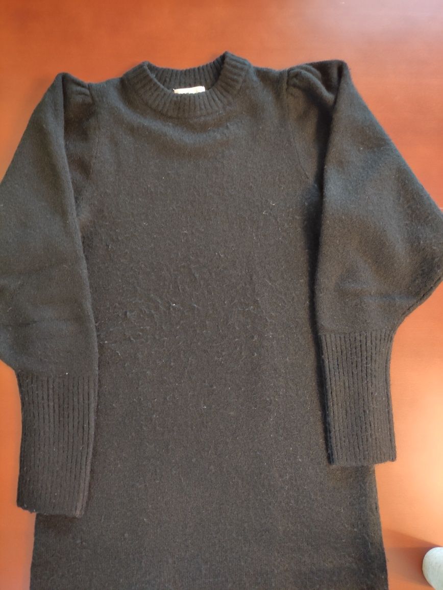 Dzianinowa sukienka ciążowa H&M, z bufiastymi rękawami, rozmiar S