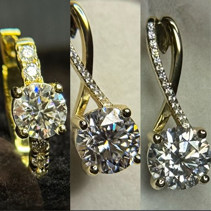 Преміальні сережки муассанітами 4 та 2.36 ct