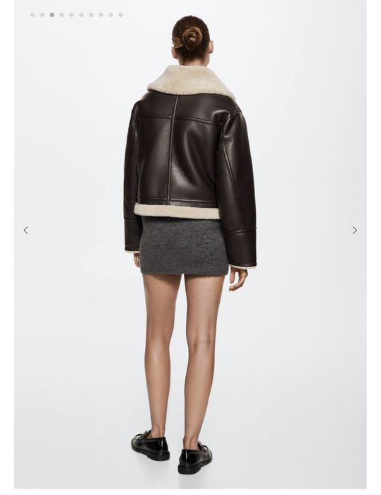 Дублянка Mango із штучного хутра та шкіри  ХХL