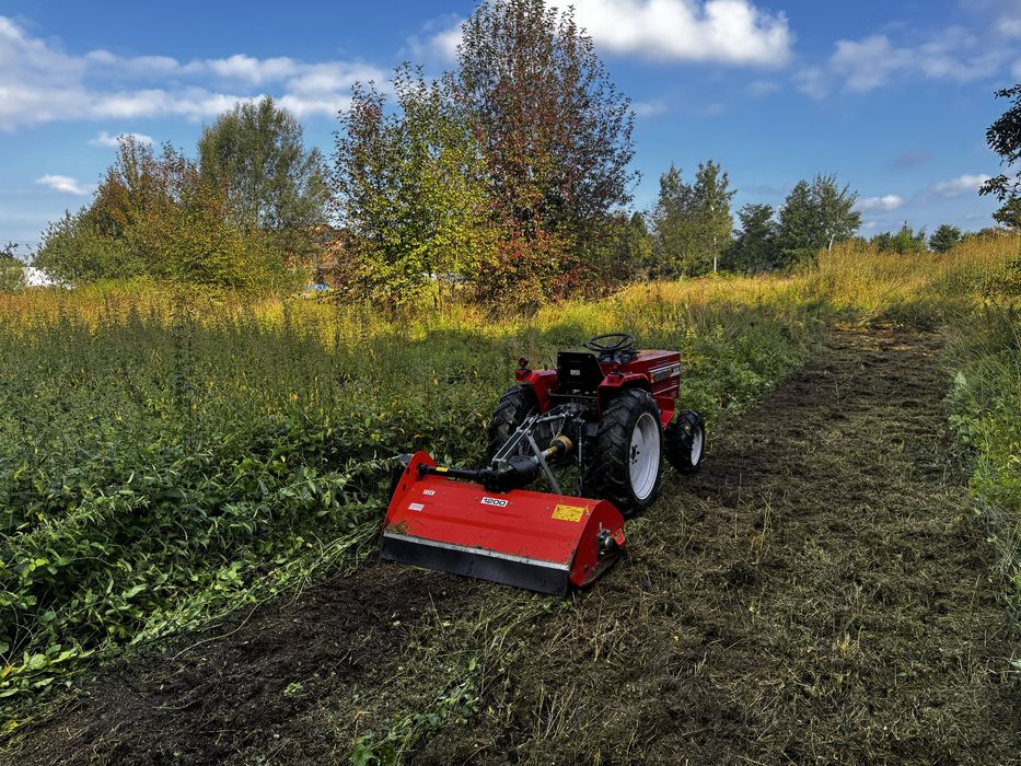Koszenie kosiarką bijakową, traktorkiem, mulczowanie