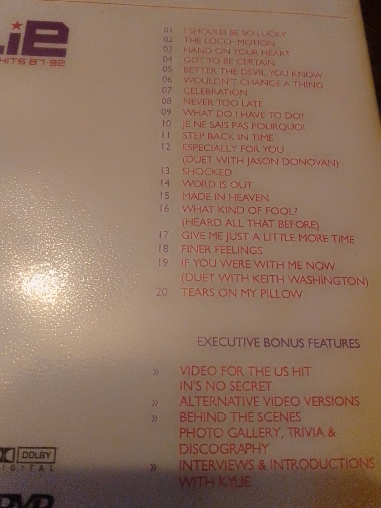 DVD Video Kylie Greatest Hits 87-92 б/в