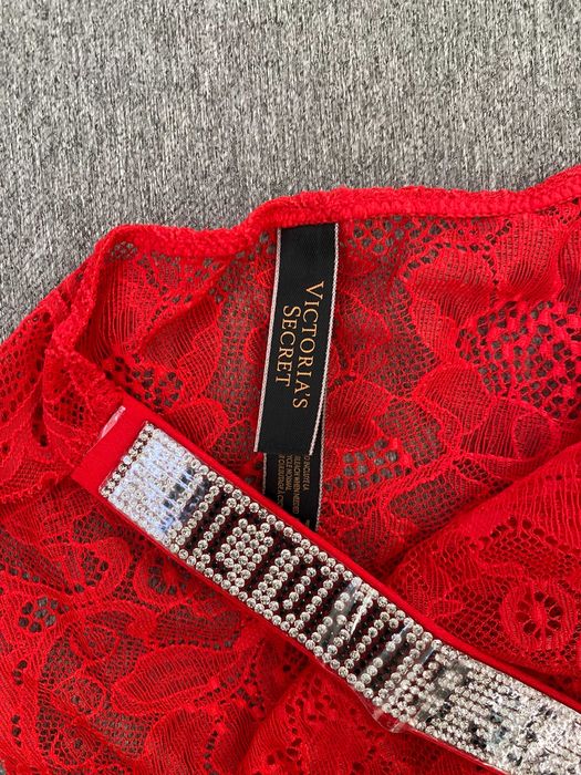komplet bielizny victoria's secret red v3 new+torebka 80C