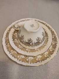Zestaw śniadaniowy 3 elementy porcelana Winterling z złotym motywem