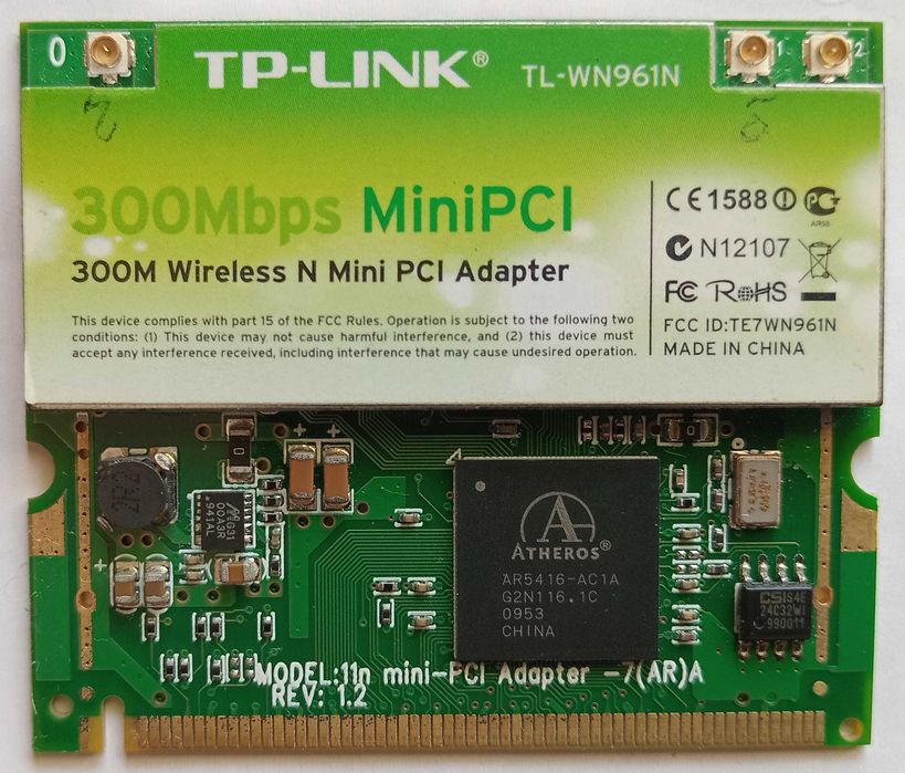 Адаптор TP-Link TL-WN961N.  WiFi-адаптер Mini-PCI.