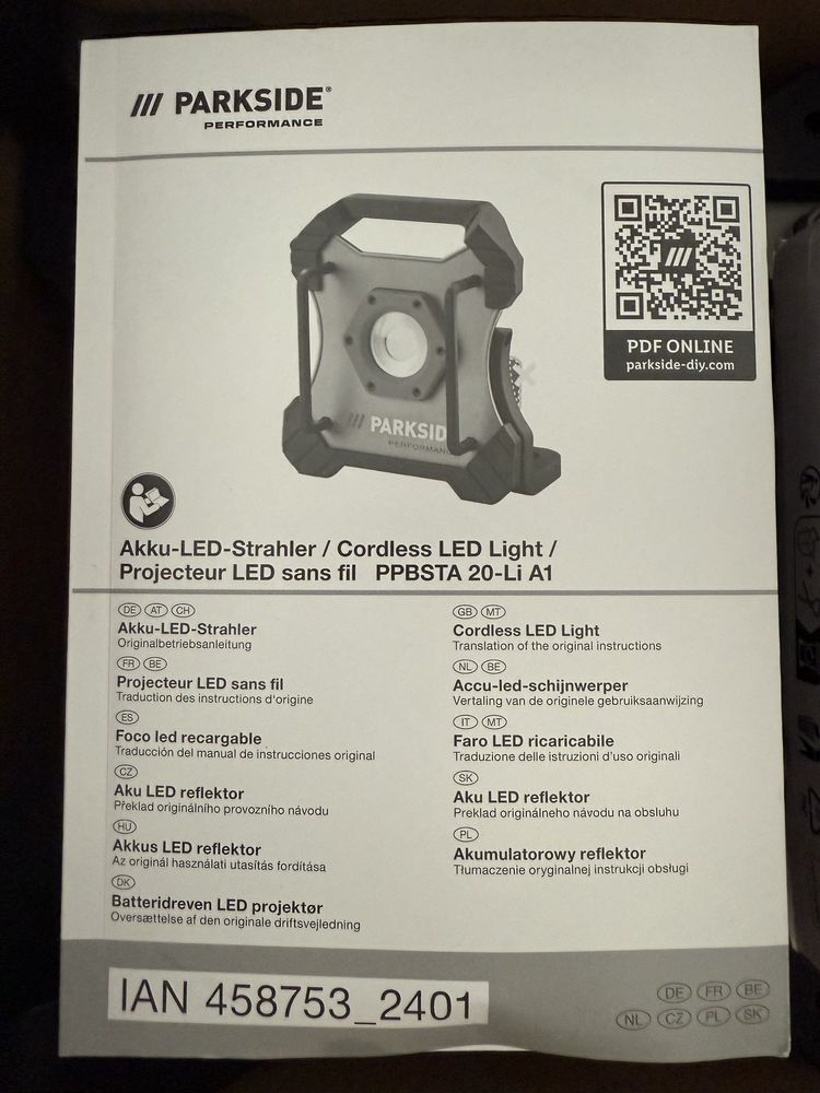 Reflektor LED Parkside PPBSTA 20-Li A1