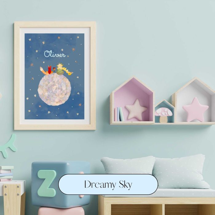 Reprodução Fine Art O Principezinho – Quadro Personalizado com Nome