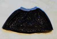 Spódniczka dziecięca 8 9 lat 128-135 cm czarna z cekinami