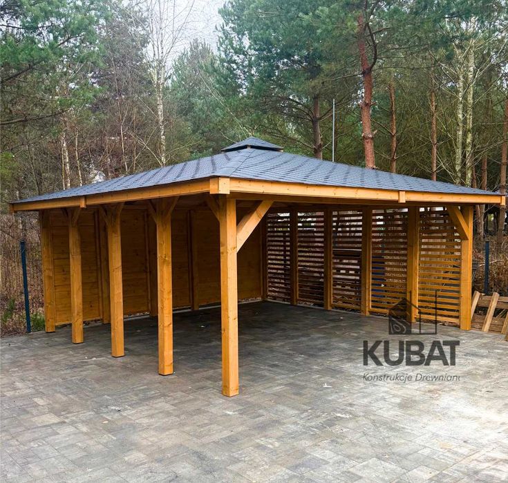 Drewniana wiata samochodowa 5x5 | wiata parkingowa | altana | carport