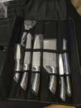 conjunto de facas com estojo profissional de cozinheiro inox