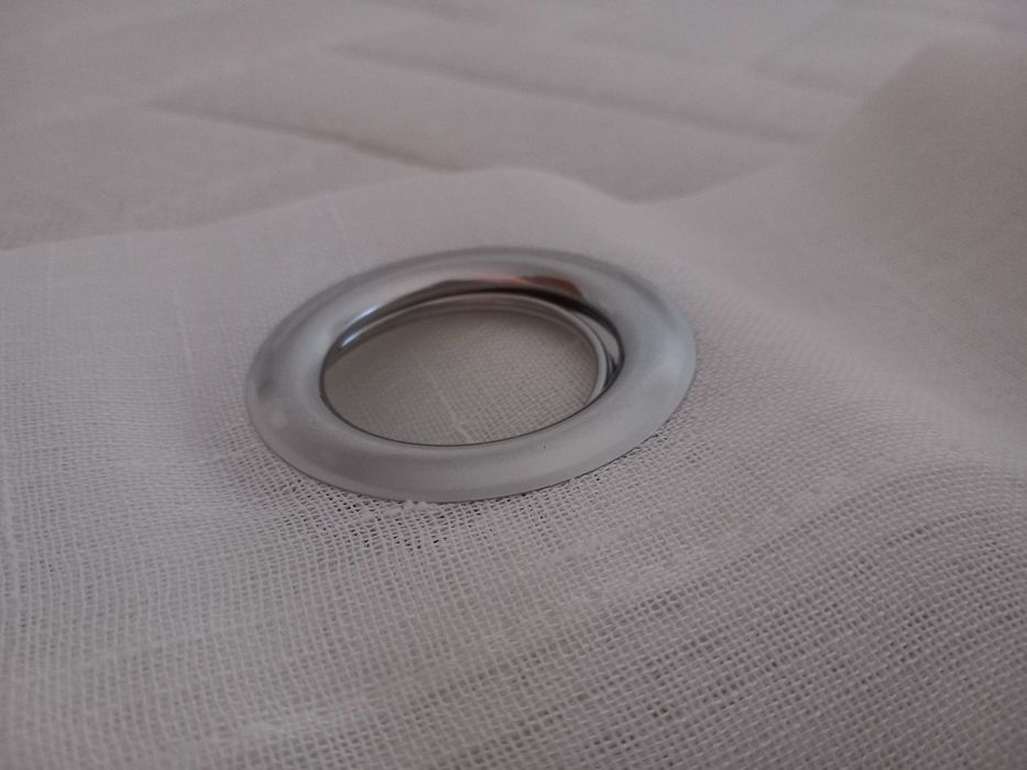 3 varões INOX extensiveis + 3 jogos de cortinas brancas