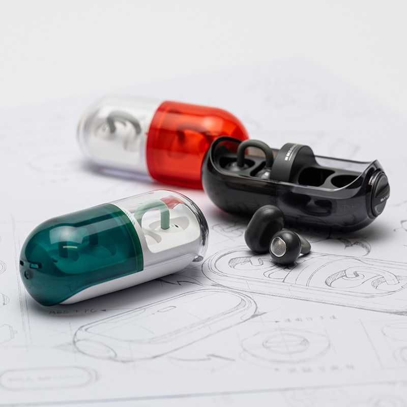 ⇒ Moondrop Pill (Black/Red) - беспроводные OWS наушники клипсы