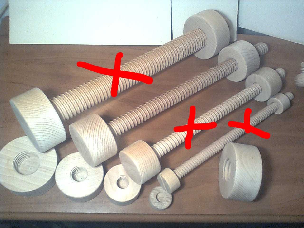 śruby drewniane bukowe - ściski