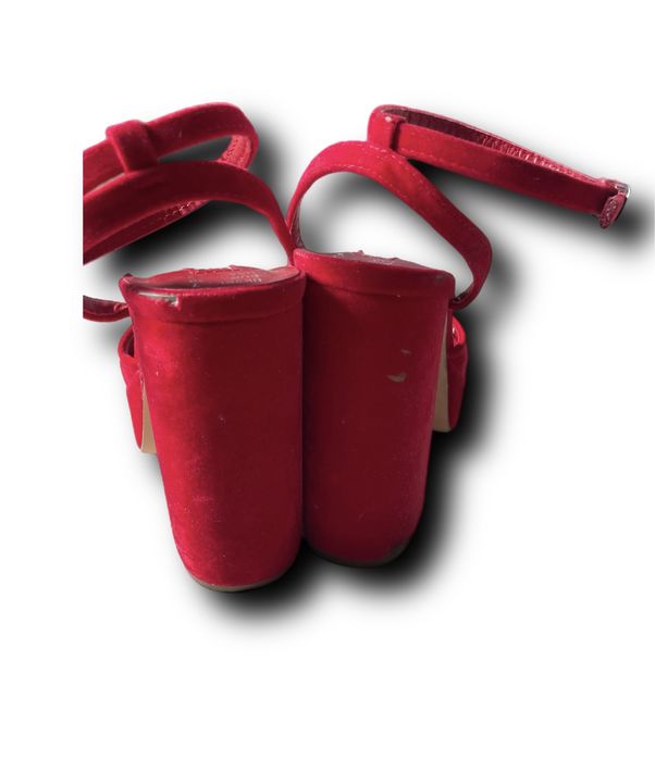 Buty damskie koturn platforma obcas wysokie aksamit Primark 40