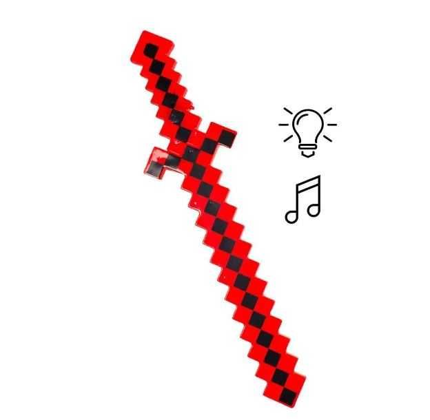 Оружие Майнкрафт, алмазный меч, кирка, топор Minecraft, свет, звук
