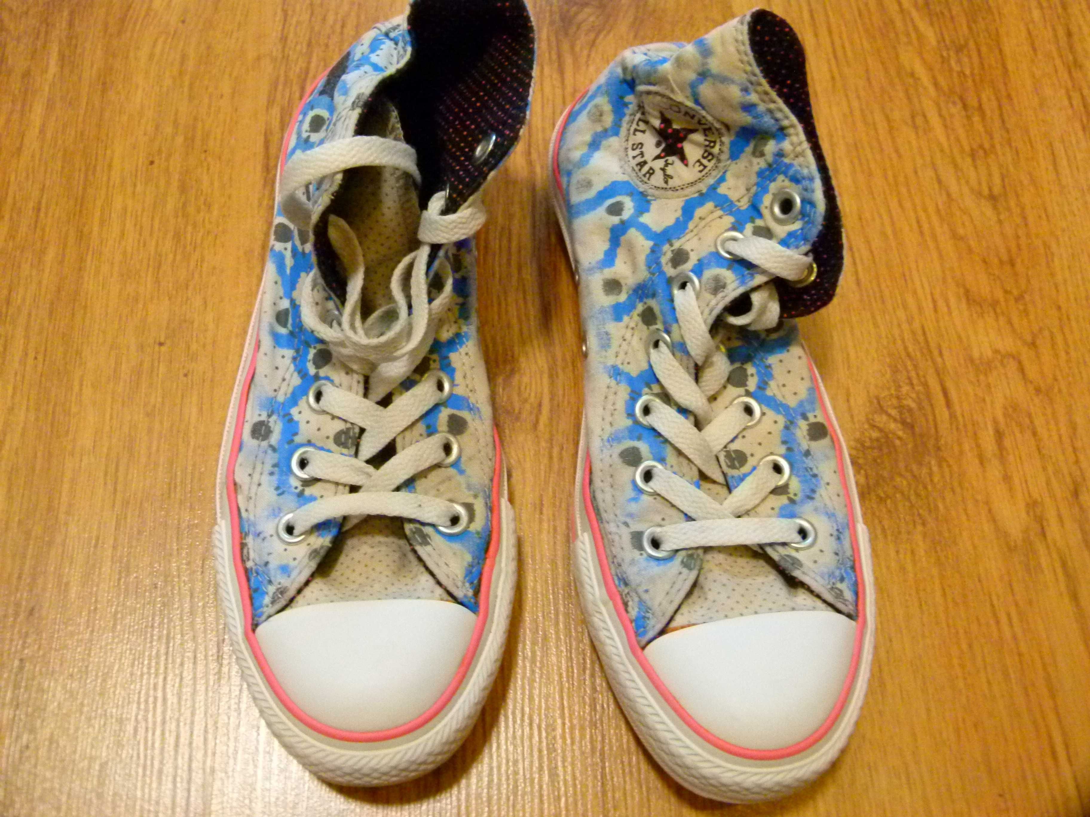 rozm 37,5 Converse buty trampki wysokie niebieskie Owieczki