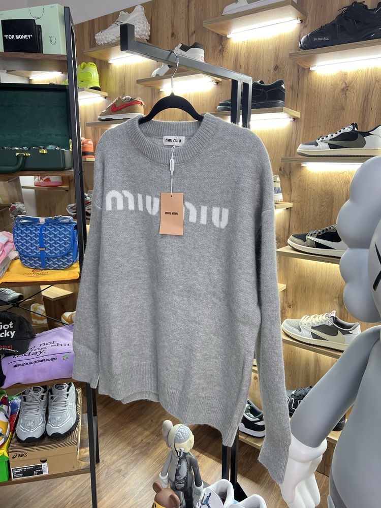 Світер Miu Miu Grey Woll Sweater Logo