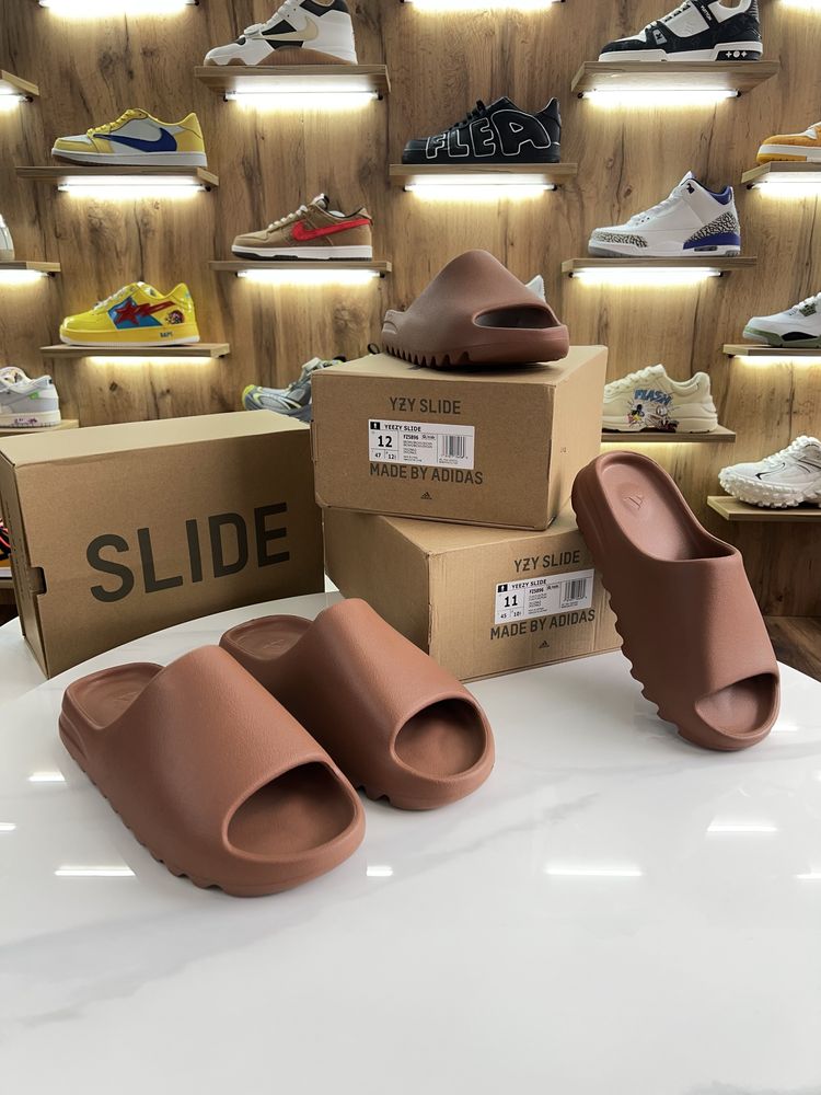 Тапочки Adidas Yeezy Slide Flax Brown