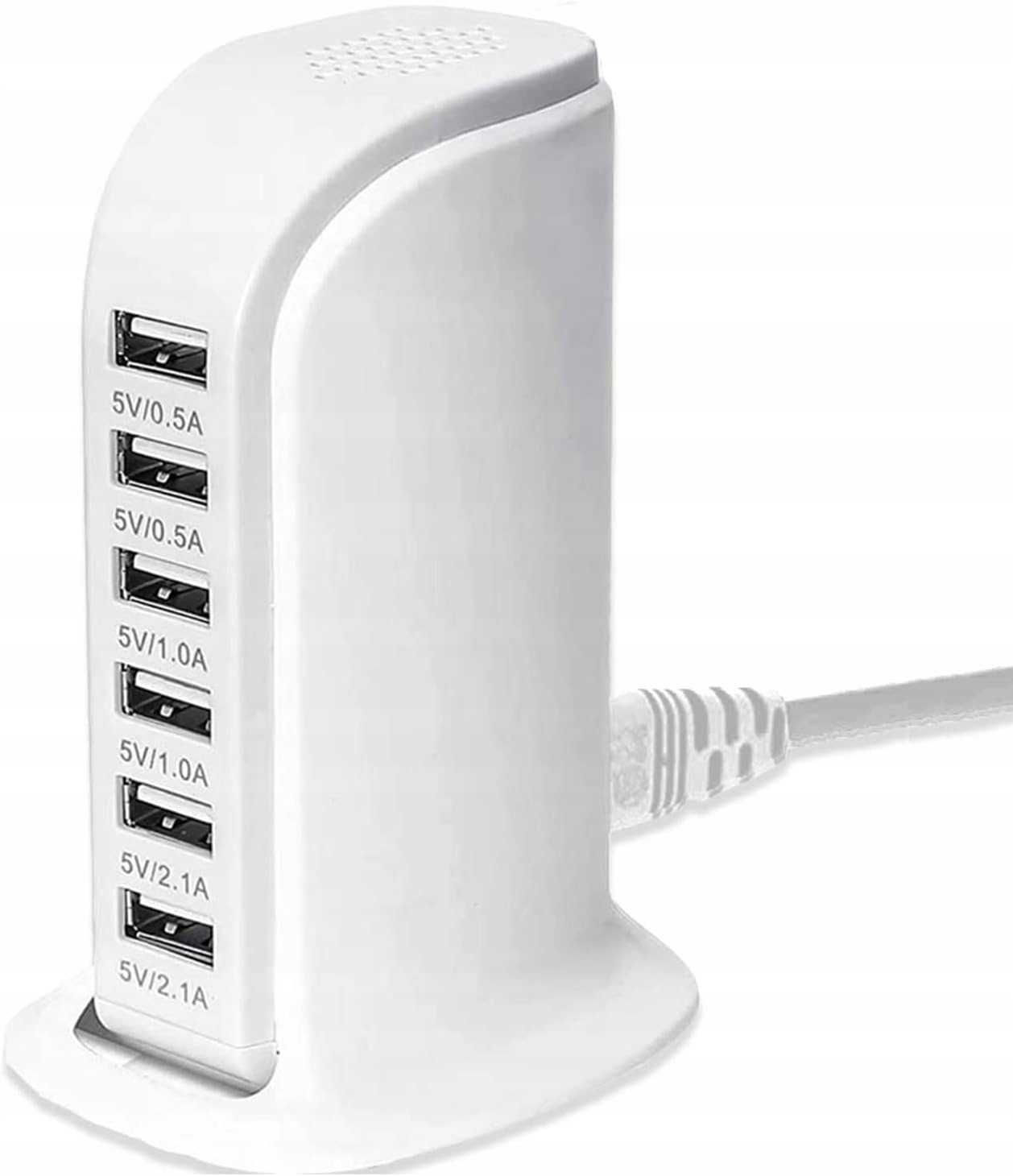 Ładowarka SCCVEE USB Charger 30W 6 Ports USB biała