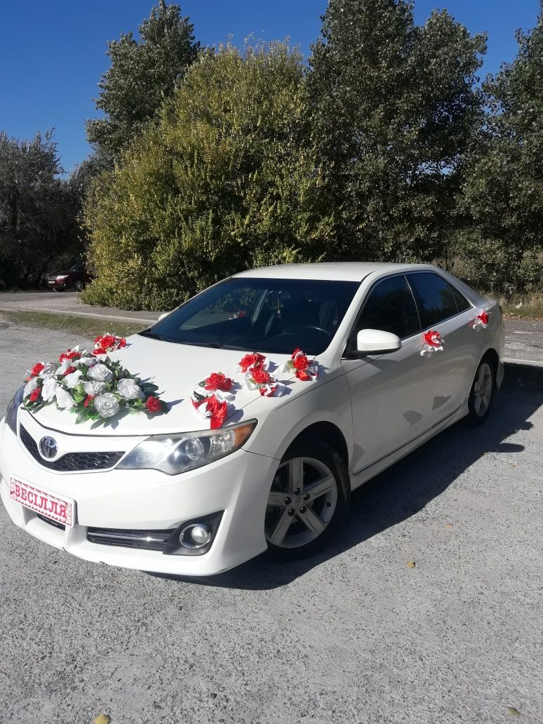 Авто на свадьбу Аренда Авто с водителем Белая Toyota Camry 50 Трансфер