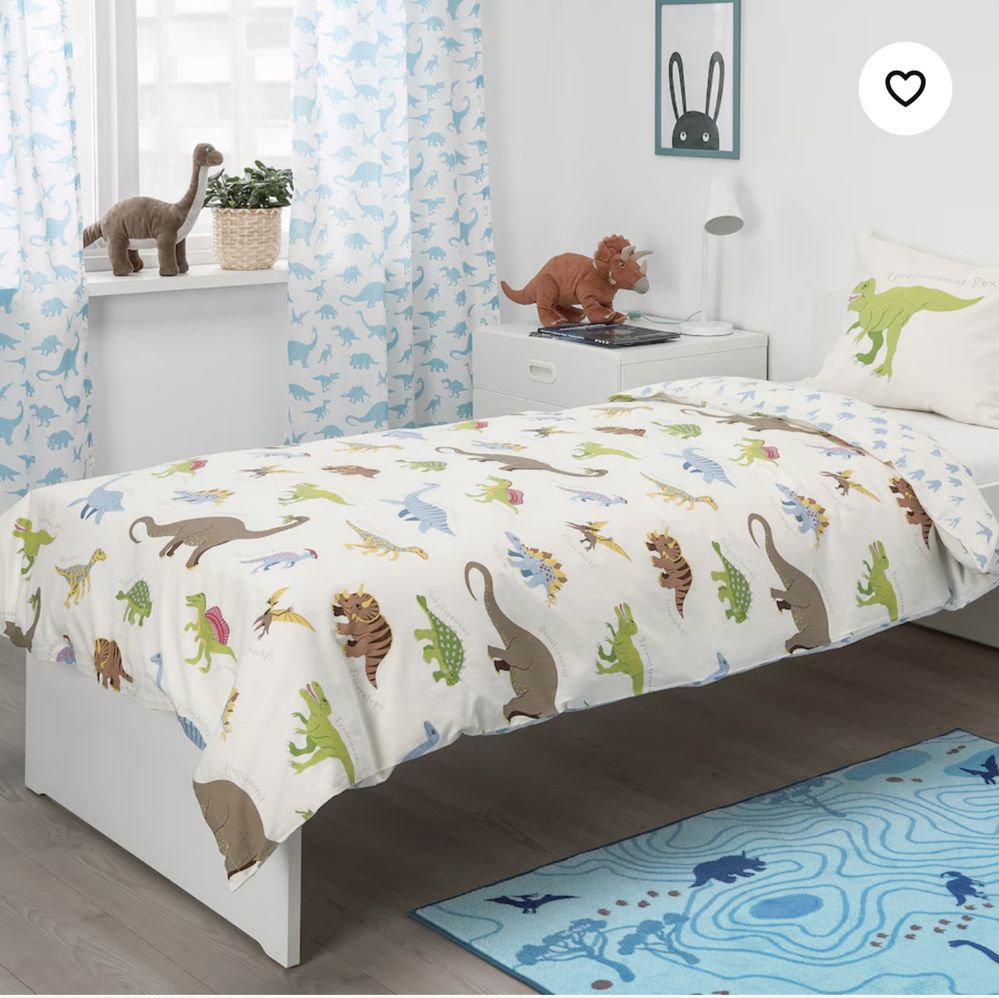 Capa de edredao e fronha dinossauros Jattelik IKEA
