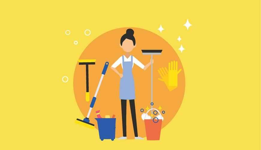 Servicos de limpeza e organização de espaços.