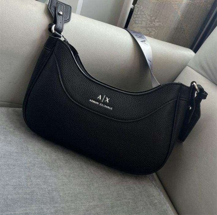 Сумка Armani Exchange шкіра брендова чорна біла бежева сіра сумка