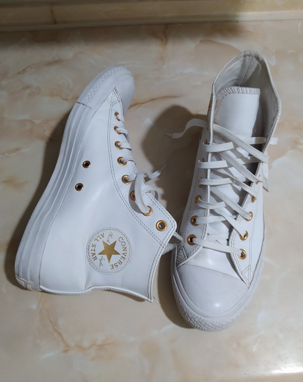 Кеды Converse Chuck Taylor All Star White Goldchrome Hi.Оригинал