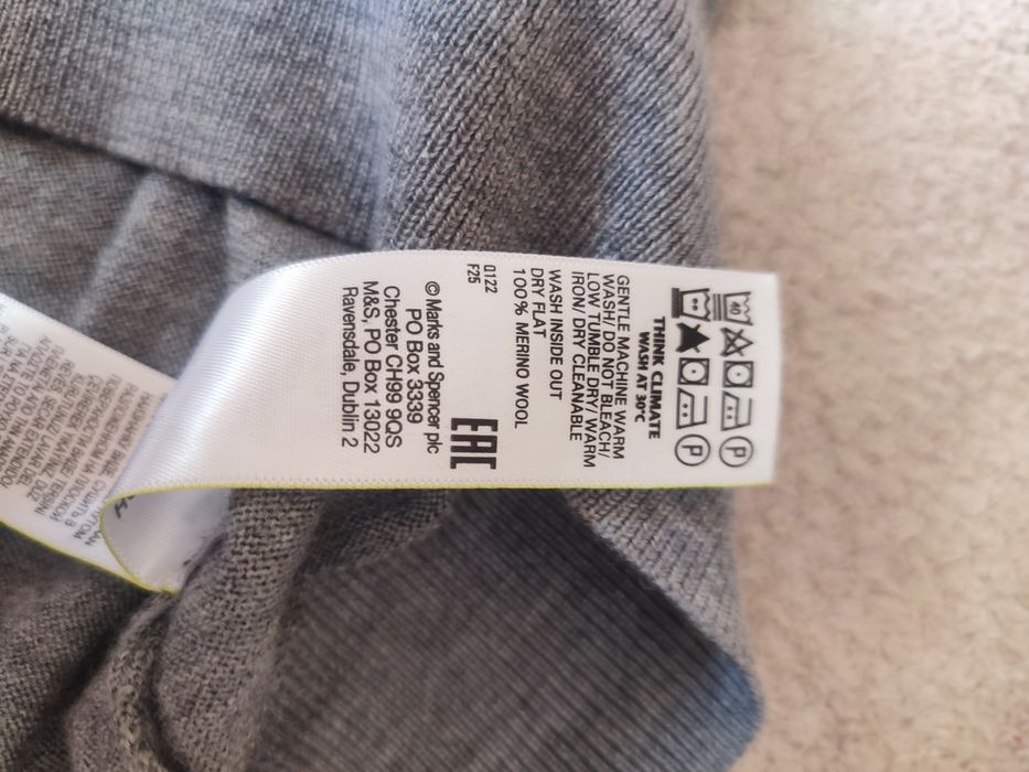 Sweter wełniany r. XL 100% wełna merino do recyklingu