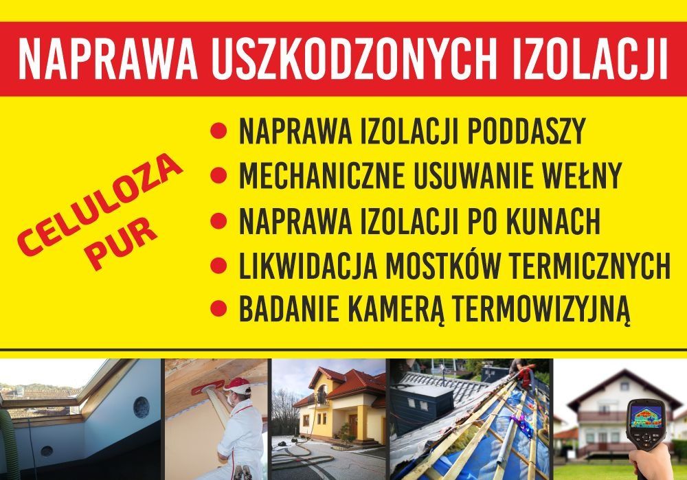 Docieplanie izolacje pianą piaka wdmuchiwanie celulozy kuny