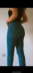 Jeansy PULL&BEAR XS szarpane nogawki wysoki stan granatowe