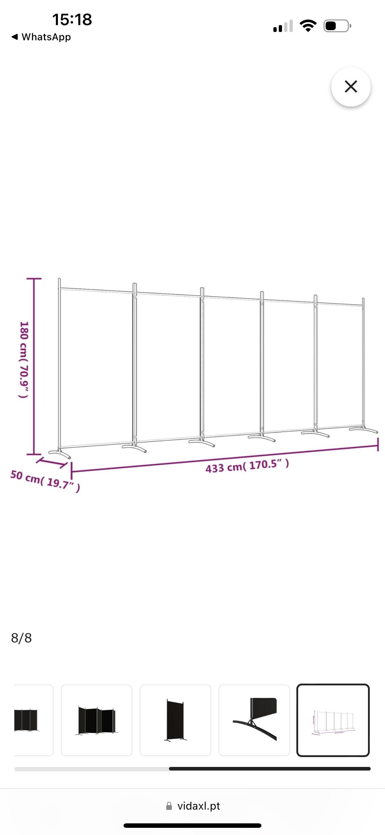 Biombo preto 5 partes