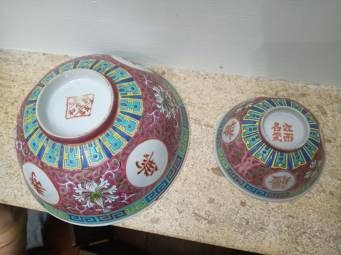 Tigelas chinesa, porcelana chinesa antiga. Antiguidade chinês