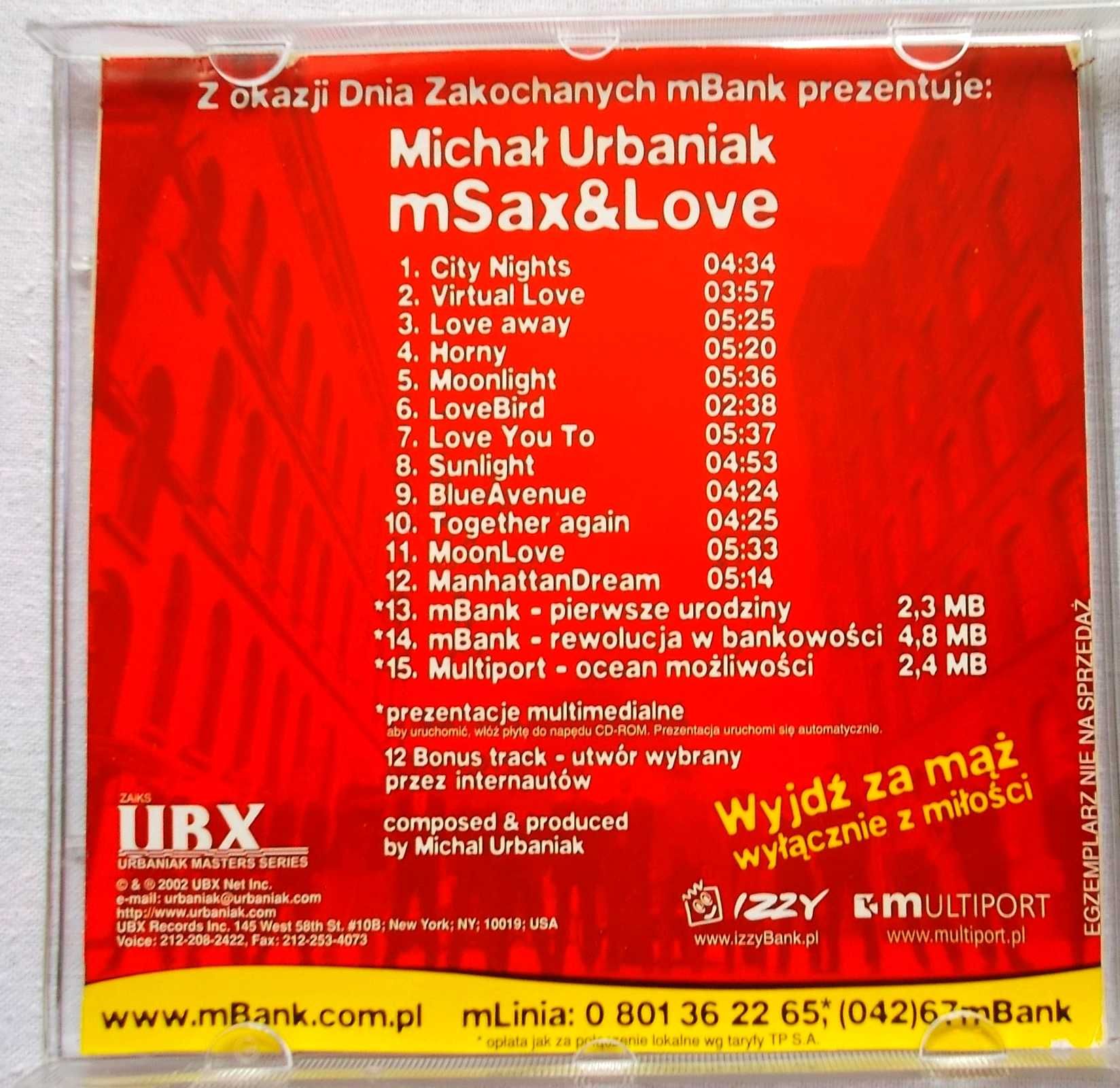 Płyta CD - Michał Urbaniak - mSax&Love - (2002r.)