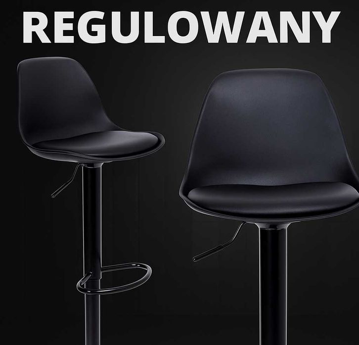 Krzesło barowe regulowane – obrotowe, nowoczesny design loft