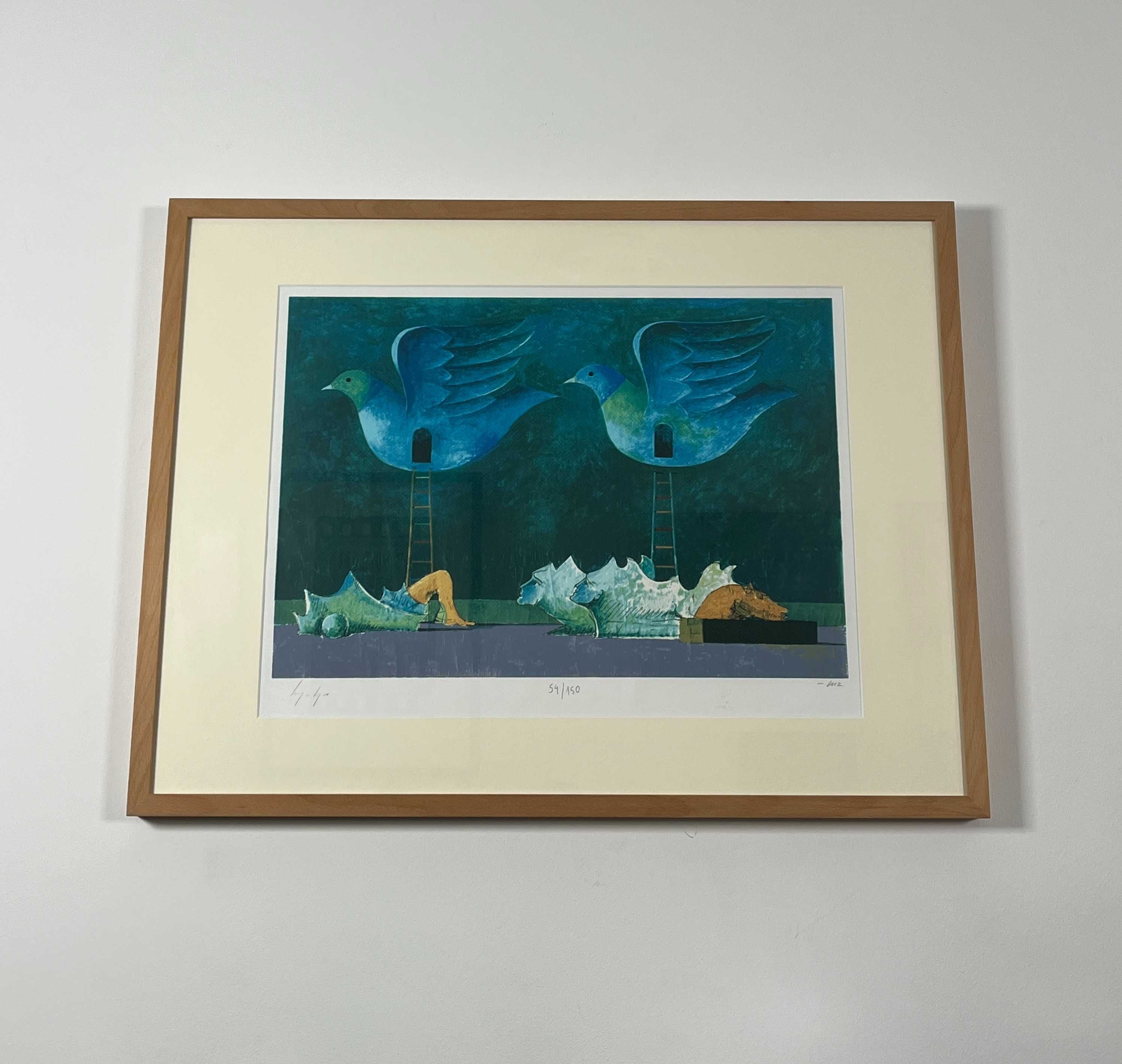 Serigrafia Cruzeiro Seixas e Alfredo Luz Emoldurada 83 x 63 cm