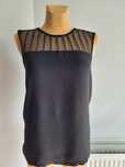 Top T-shirt Bluzka z Ozdobnym Dekoltem