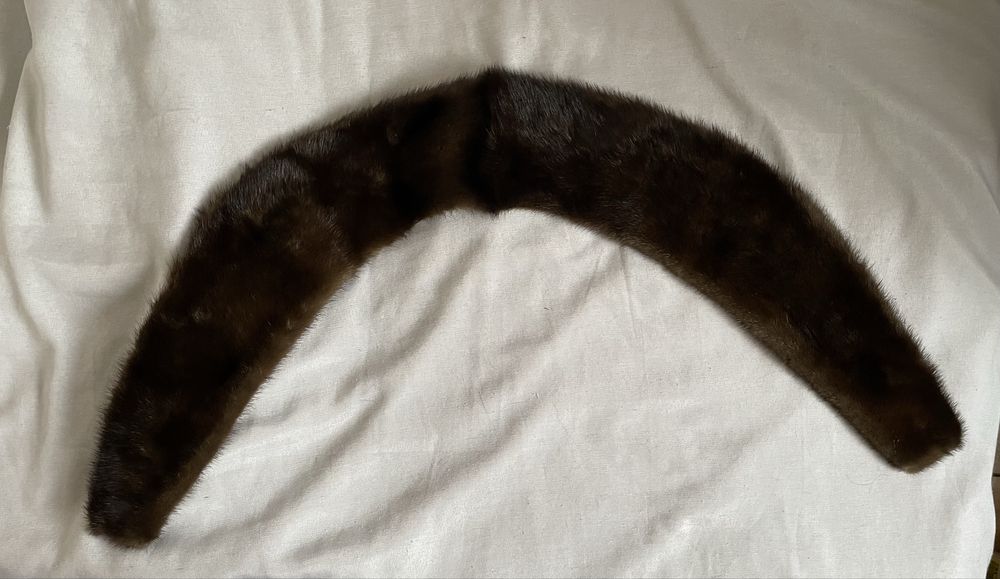 Kołnierz z naturalnego futra norki z norek brązowy