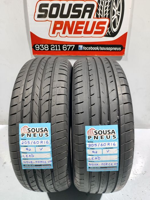 2 pneus semi novos 205-60R16 Leão - Oferta dos Portes